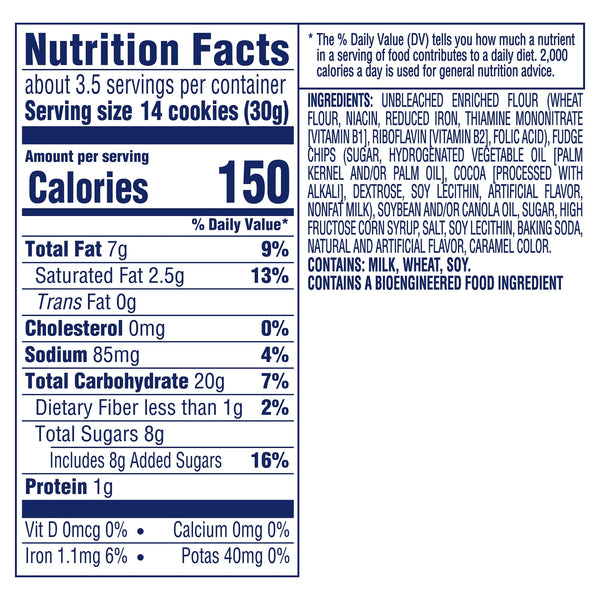 CHIPS AHOY! Minis Original Fudgy Chocolate Chip Cookies, Go-Paks, 3.5 oz Cup