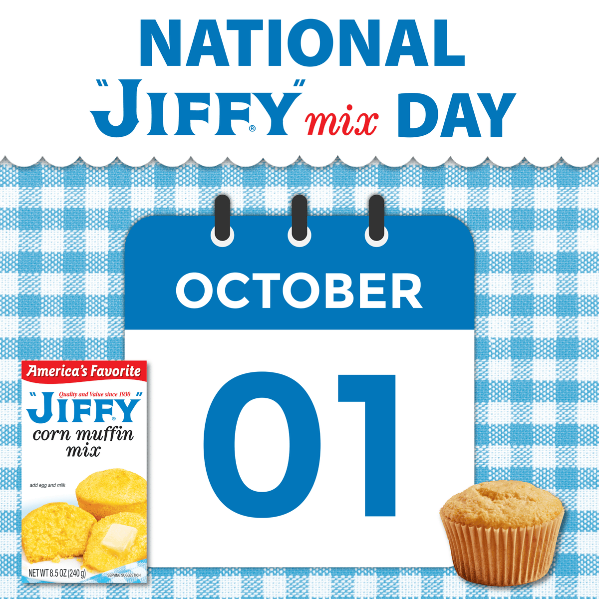 "JIFFY" Corn Muffin Mix, 8.5 oz Box