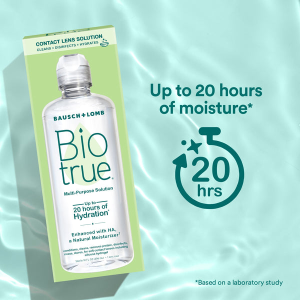 Biotrue Multi-Purpose Contact Lens Solution & Cleaner w/ Lens Case, 10 fl oz, 2 Pack