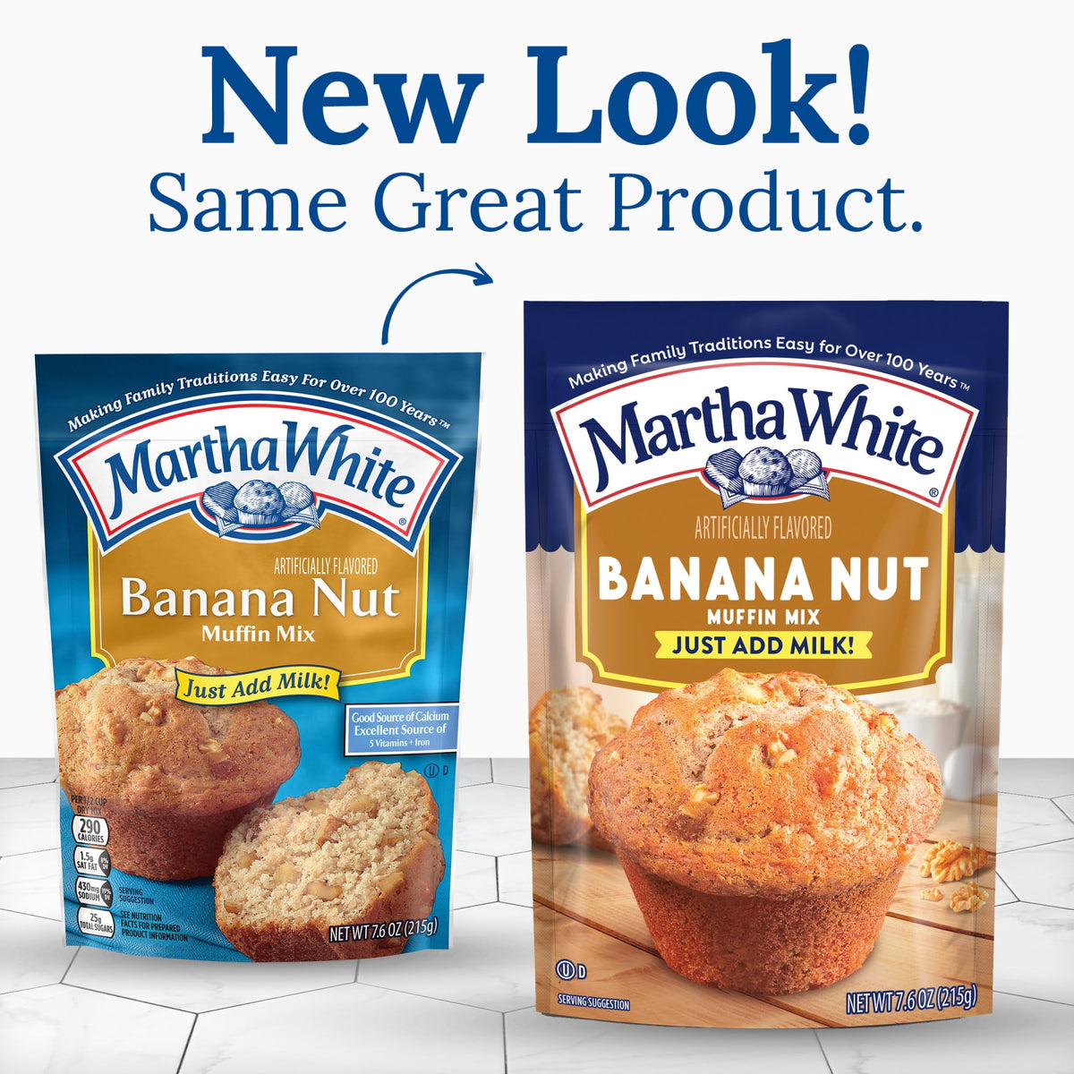 Martha White Banana Nut Muffin Mix, 7.6 oz Bag
