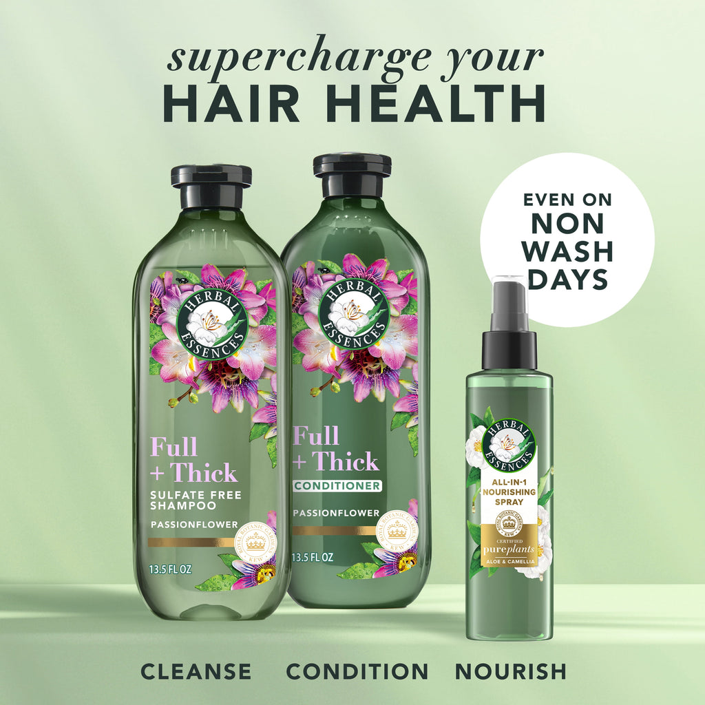 Herbal Essences Full + Thick Passionflower Sulfate Free Shampoo, 13.5 fl oz