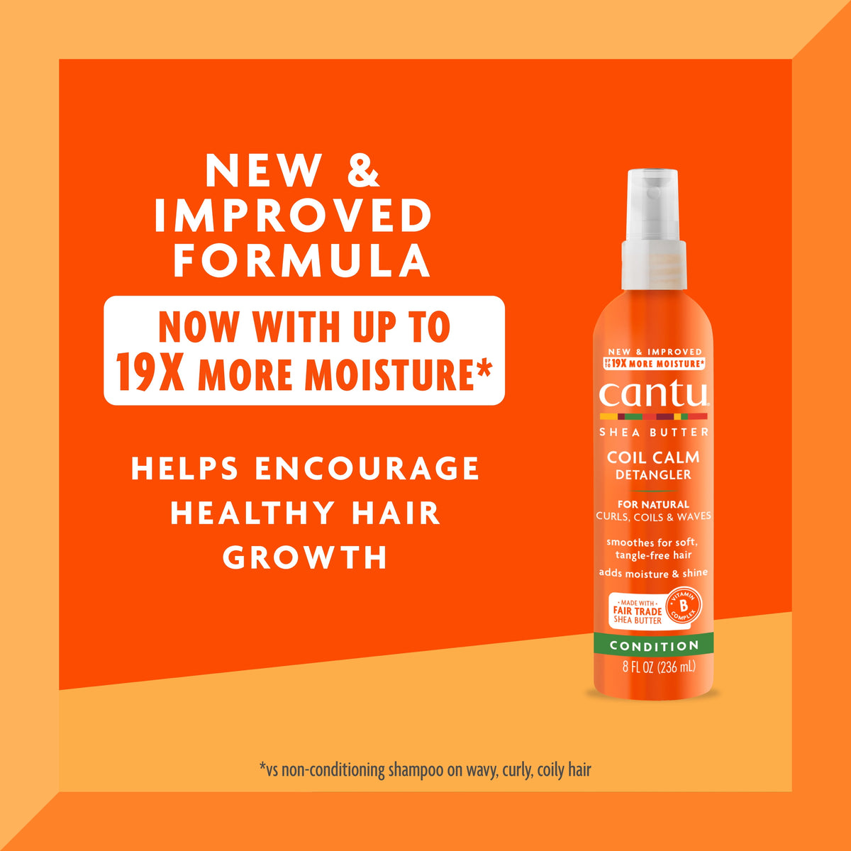 Cantu Shea Butter Coil Calm Hair Detangler for Natural Hair, 8 fl oz