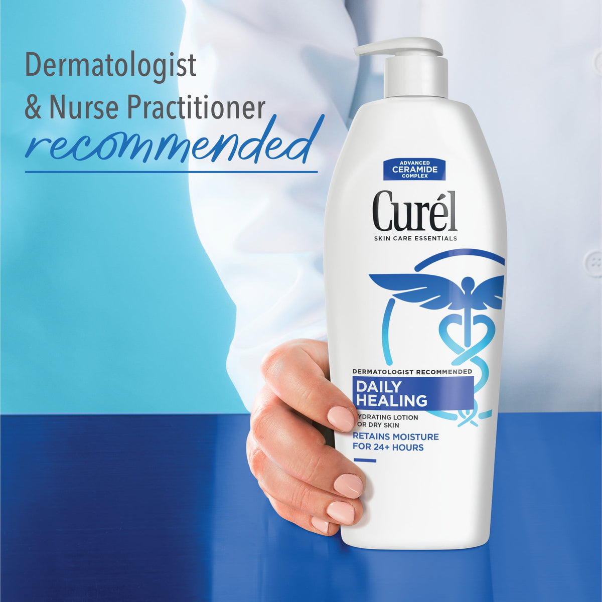 Curel Daily Healing Hand and Body Lotion for Dry Skin, Dermatologist Recommended Moisturizer, 20 fl oz