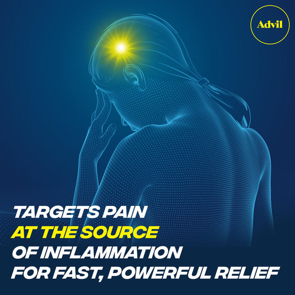 Advil Pain Reliever and Fever Reducer Coated Caplets, Ibuprofen 200Mg Pain Relief, 100 Count