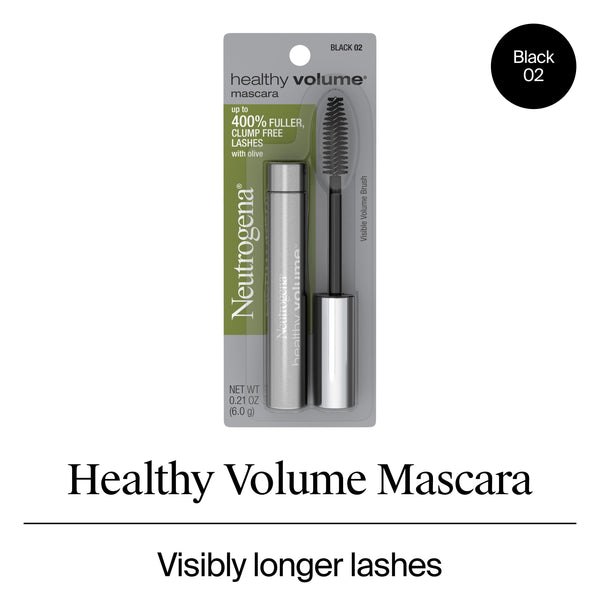 Neutrogena Healthy Volume Lash-Plumping Mascara, Black 02, 0.21 oz