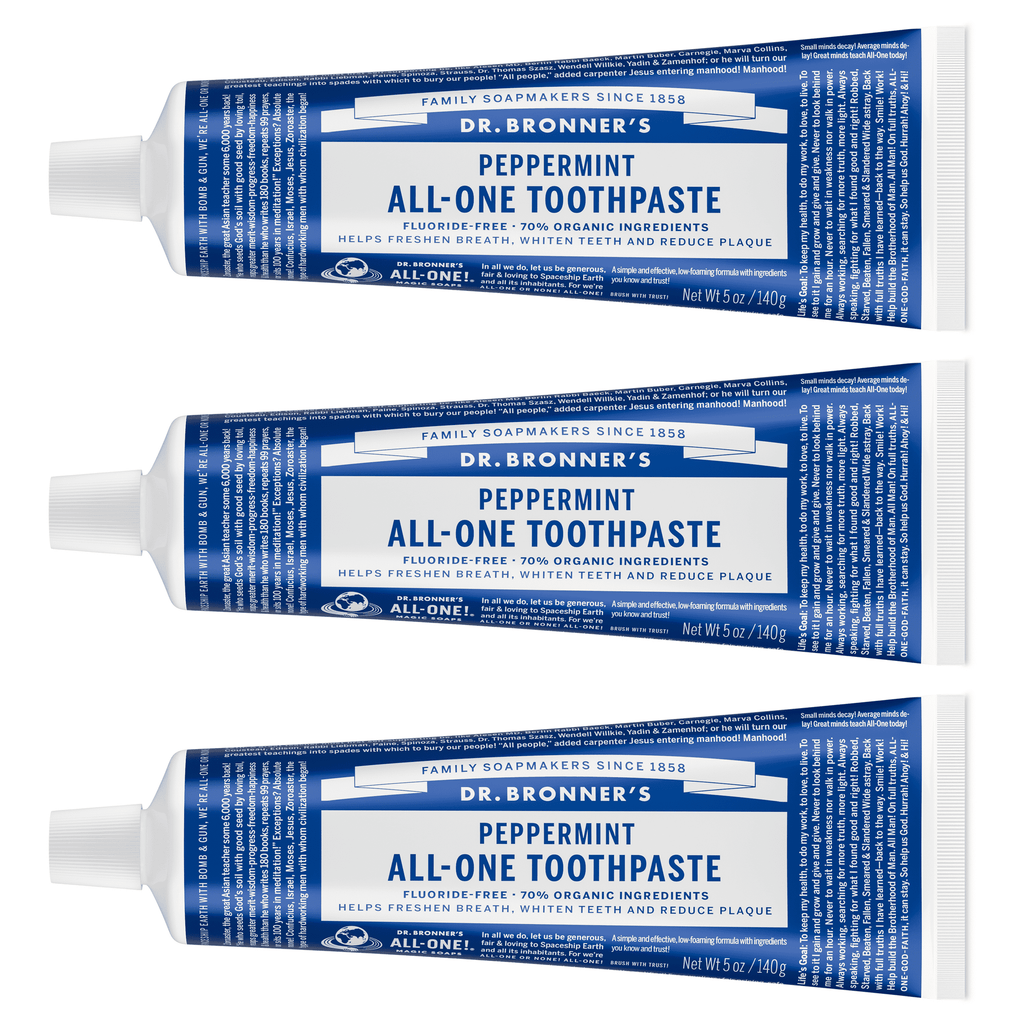 Dr. Bronner's Toothpaste - Spearmint - 5oz - Whitening, Natural & 70% Organic - Adults, Teens Children 3 and Above