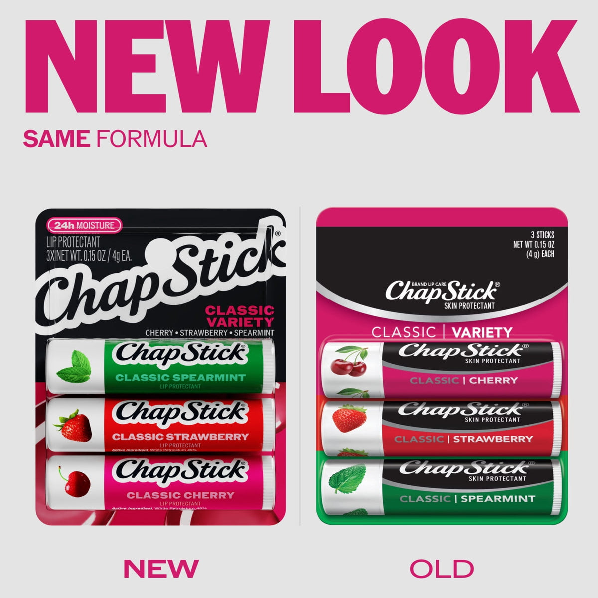 ChapStick Classic  Flavored Lip Protectant Variety Pack, Prevent Chapping, 24 Hour Moisturizing Lip Balm, Relieves Dryness, 3-Pack, 0.15 oz Each