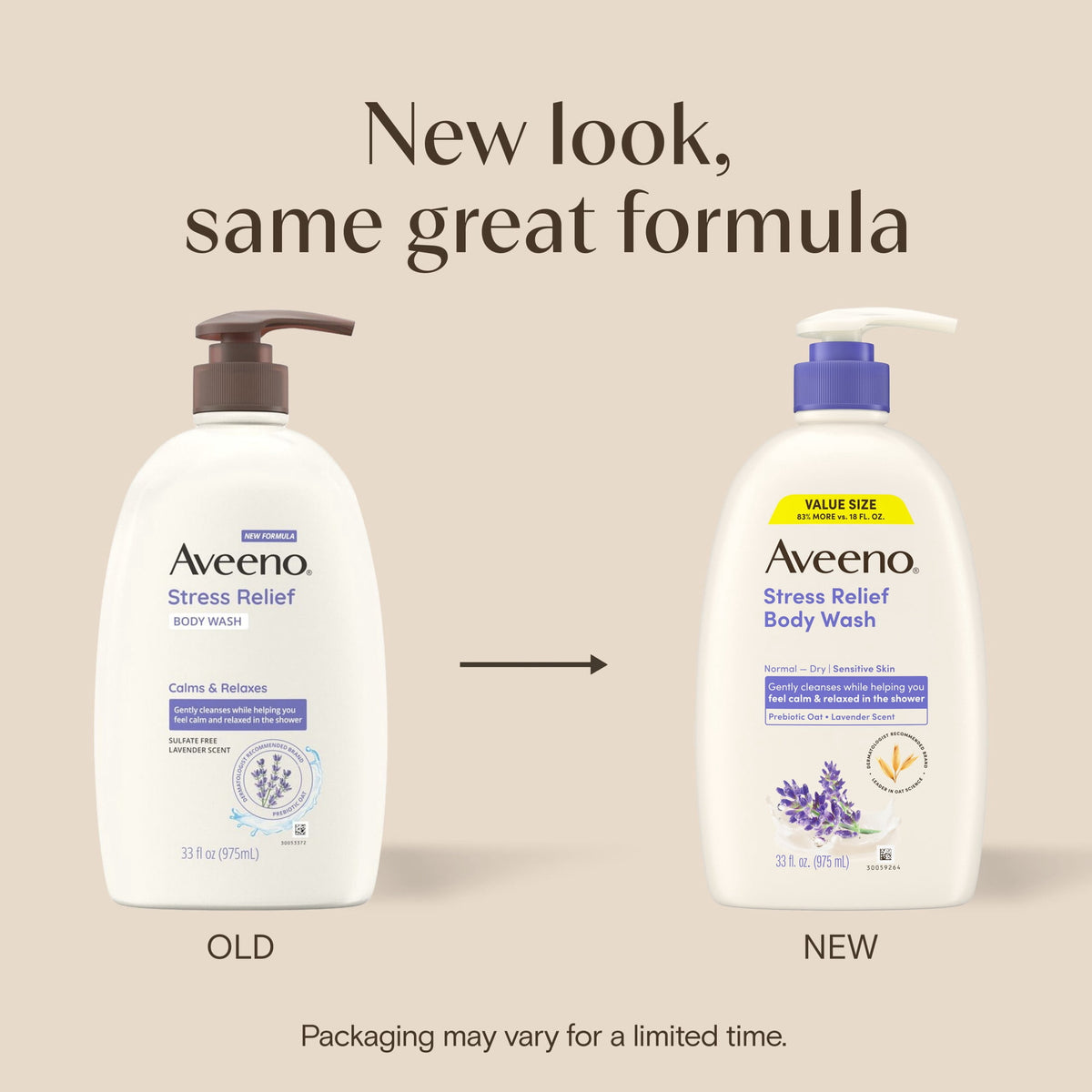 Aveeno Stress Relief Body Wash, Value Size 33 Fl oz