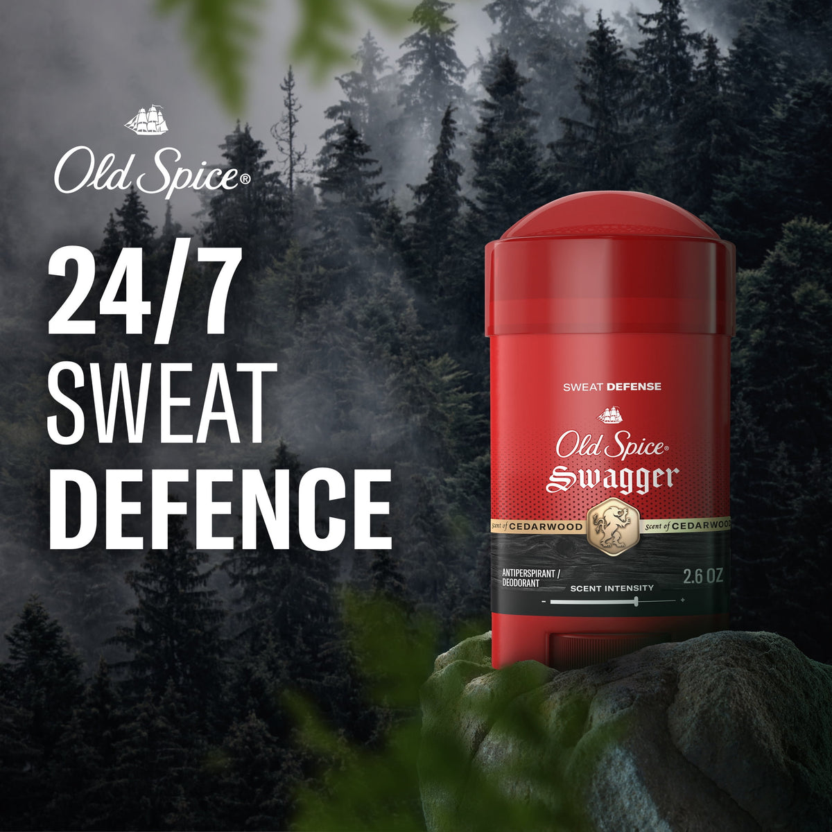 Old Spice Deodorant for Men, Antiperspirant, Swagger, 24/7 Sweat Defense, 2.6 oz