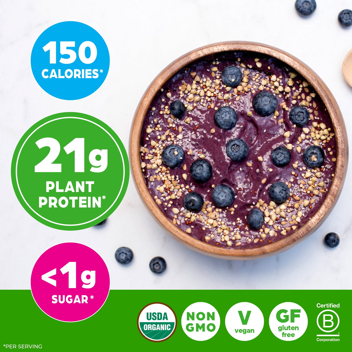 Orgain Organic Vegan 21g Protein Powder, Plant Based Shake Drink, Vanilla Bean 1.02lb