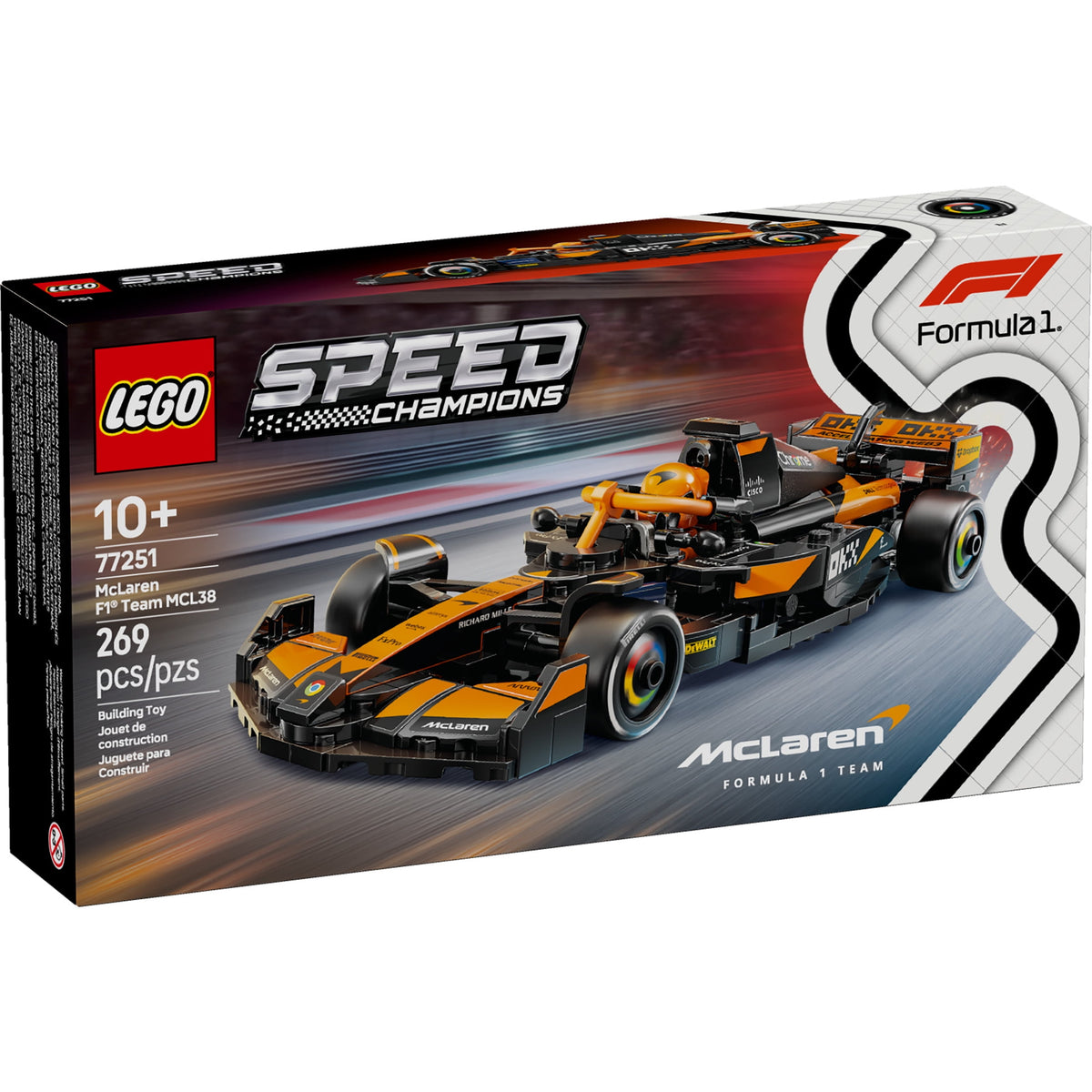 LEGO Speed Champions McLaren F1 Team MCL38 Race Car Building Set 77251, 269 Pieces, Ages 10+