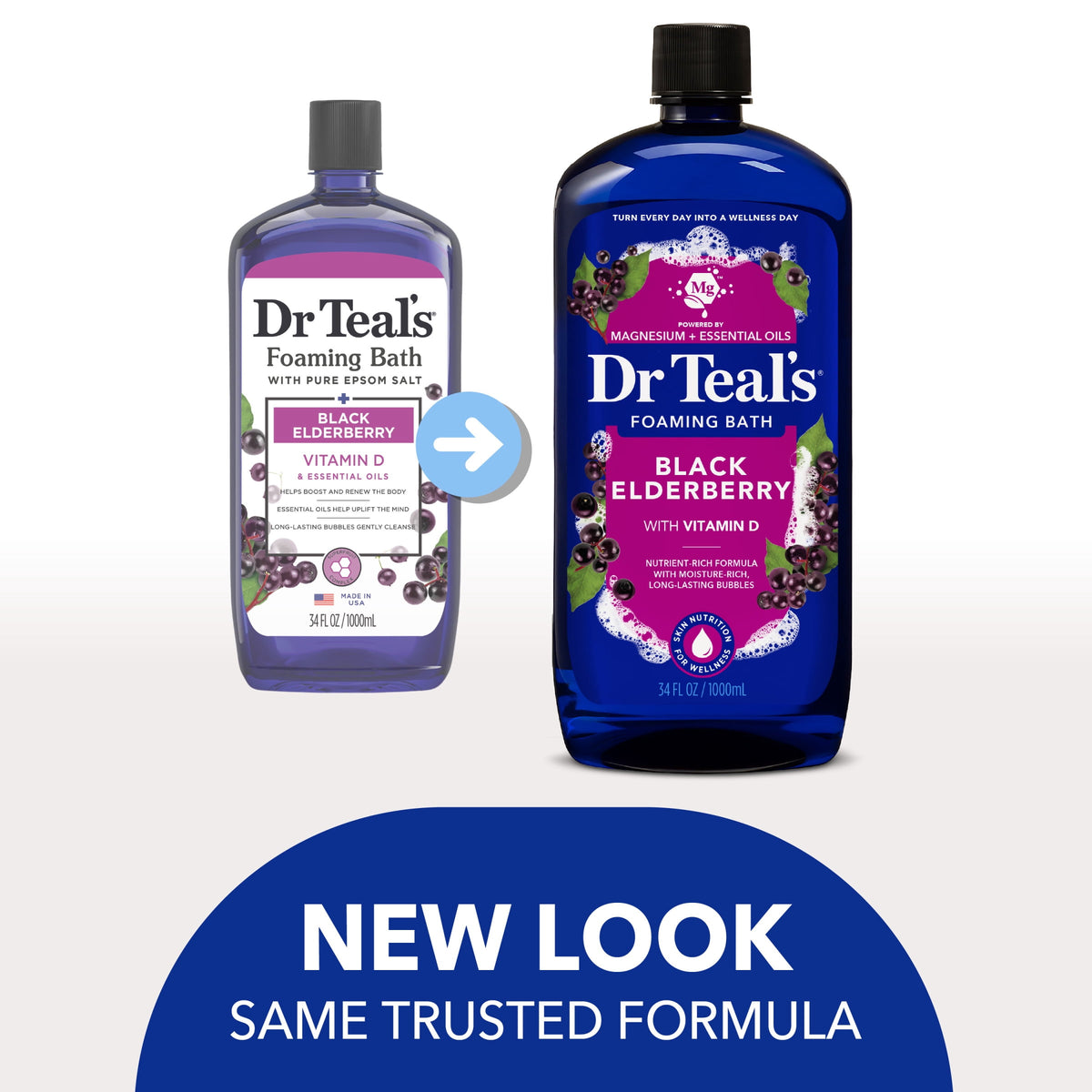 Dr Teal’s Black Elderberry Foaming Bath, 34 fl.oz.