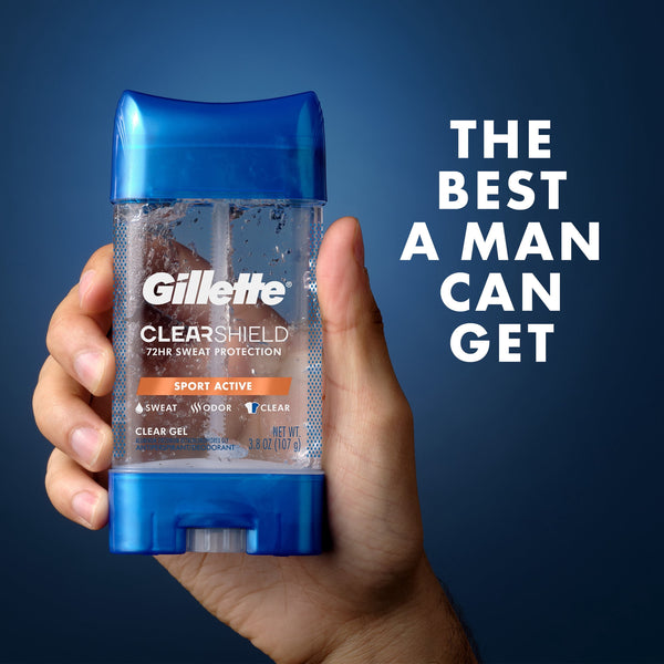 Gillette Antiperspirant Deodorant for Men, Clear Gel Sport Active Twin Pack, 3.8 oz