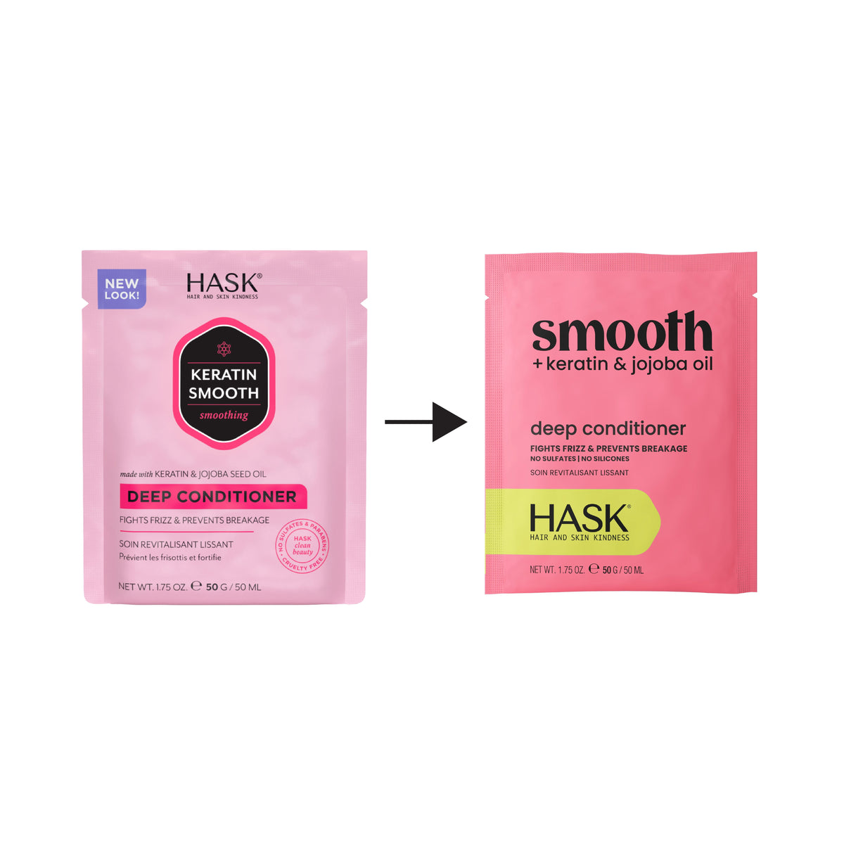 Hask Keratin Smoothing Deep Conditioner, 1.75 oz, Travel Size