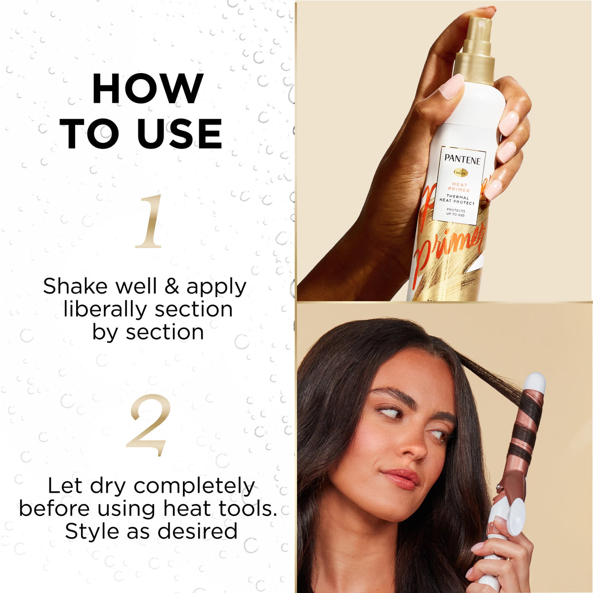 Pantene Heat Primer Thermal Heat Protectant, Protects Up to 450 Degrees, 7.2 oz