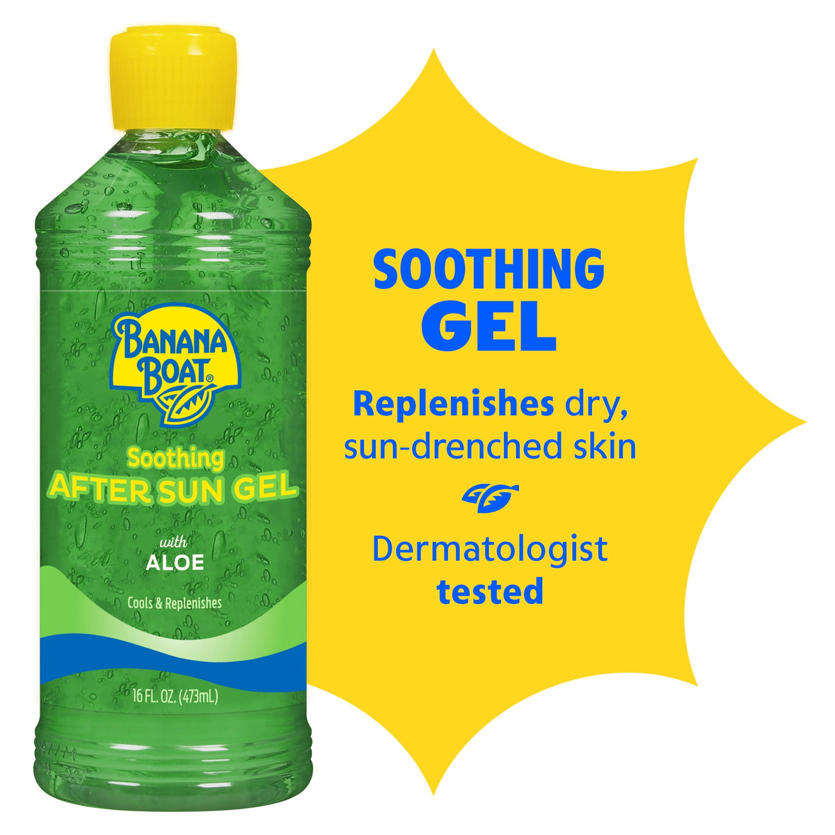 Banana Boat Soothing after Sun Aloe Gel for Sunburn Relief, All Skin After Sun Protection, 16 fl oz