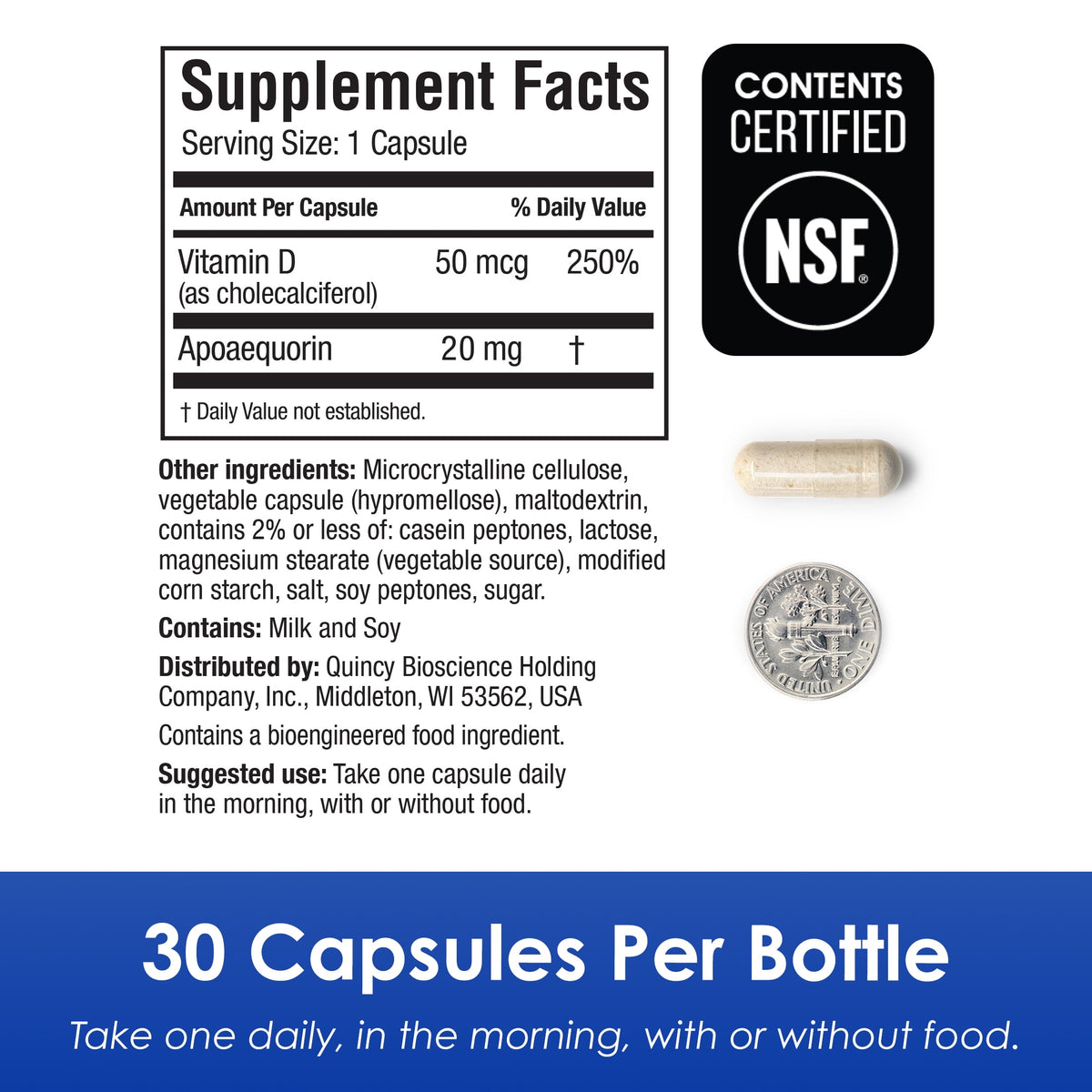 Prevagen Extra Strength Capsules with Apoaequorin & Vitamin D for Your Brain, 30 Count