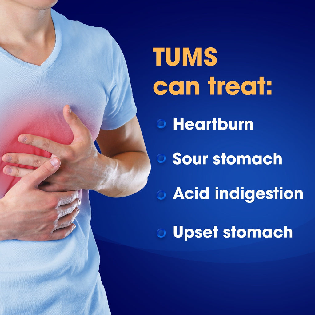Tums Extra Strength Heartburn Relief Chewable Antacid Tablets, Melon Berry, 80 Count