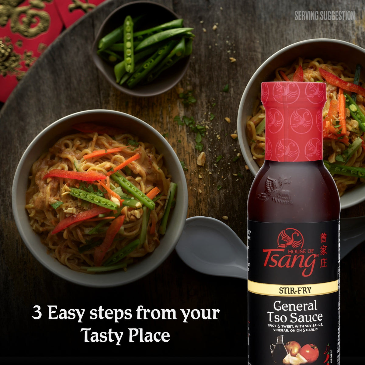 HOUSE OF TSANG General Tso Stir-Fry Liquid Sauce, Shelf-Stable, 12.6 oz Glass Bottle