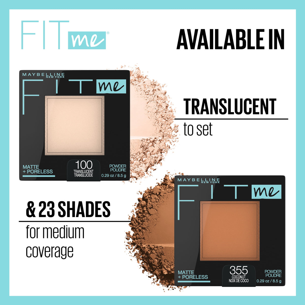Maybelline Fit Me Matte Poreless Pressed Face Powder Makeup, Pure Beige, 0.29 oz