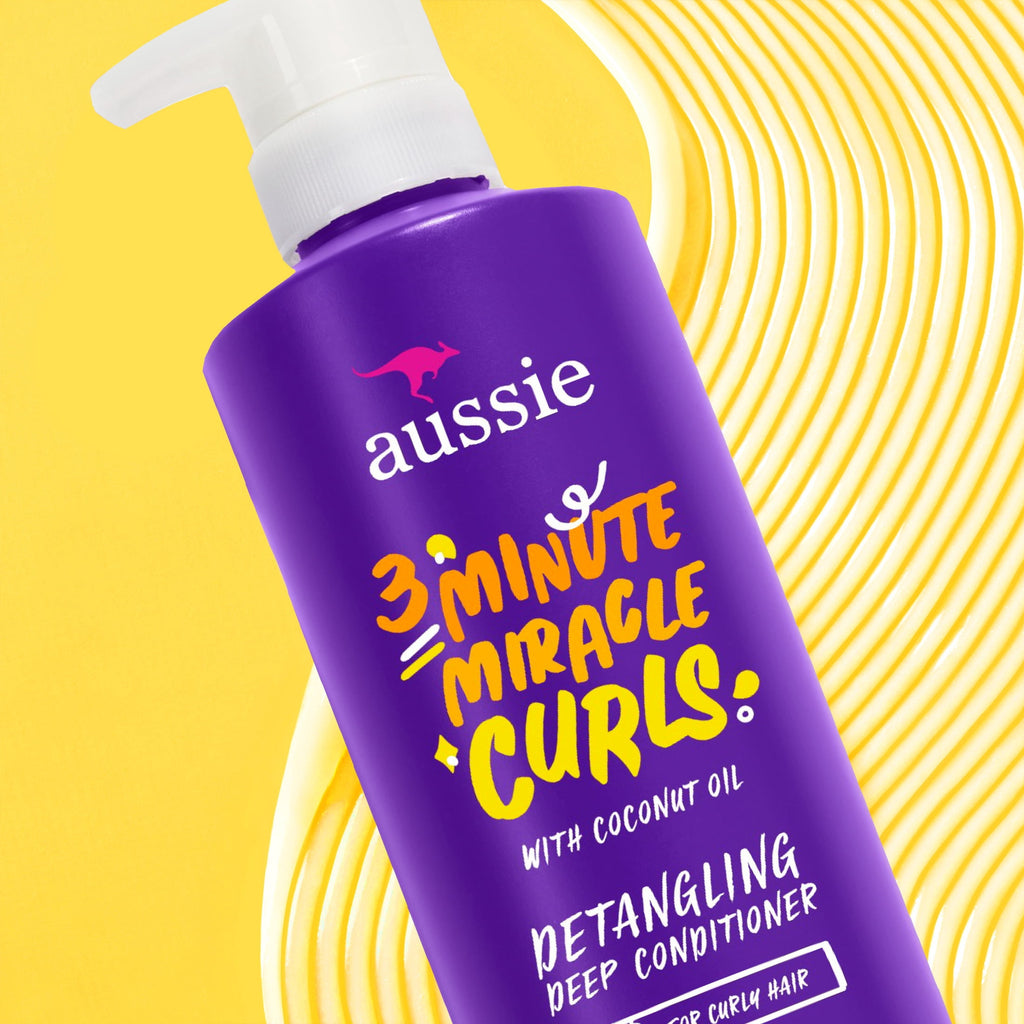Aussie 3 Minute Miracle Curls Conditioner, for All Hair Types, Paraben Free, 16 fl oz