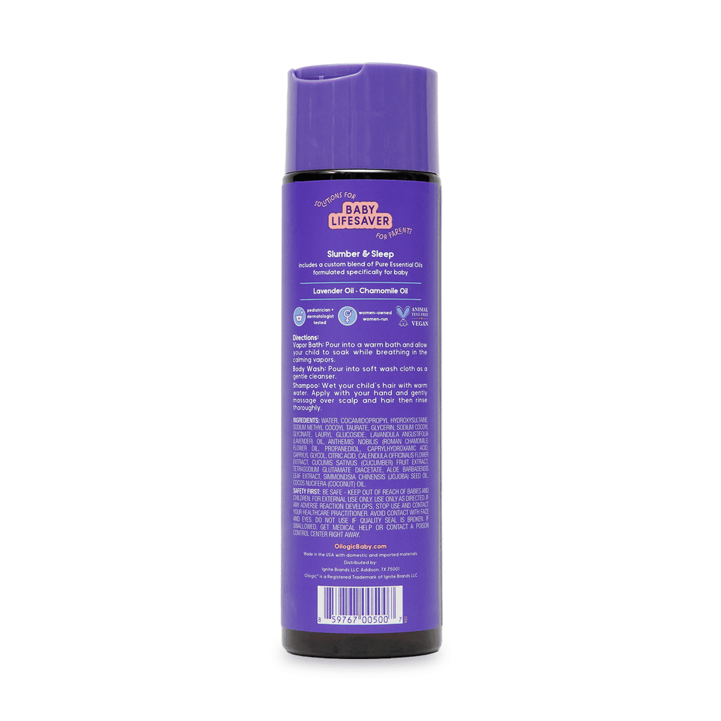 Oilogic 3 in 1 Slumber & Sleep Baby Safe Essential Oil Vapor Bath & Shampoo, 9 fl oz