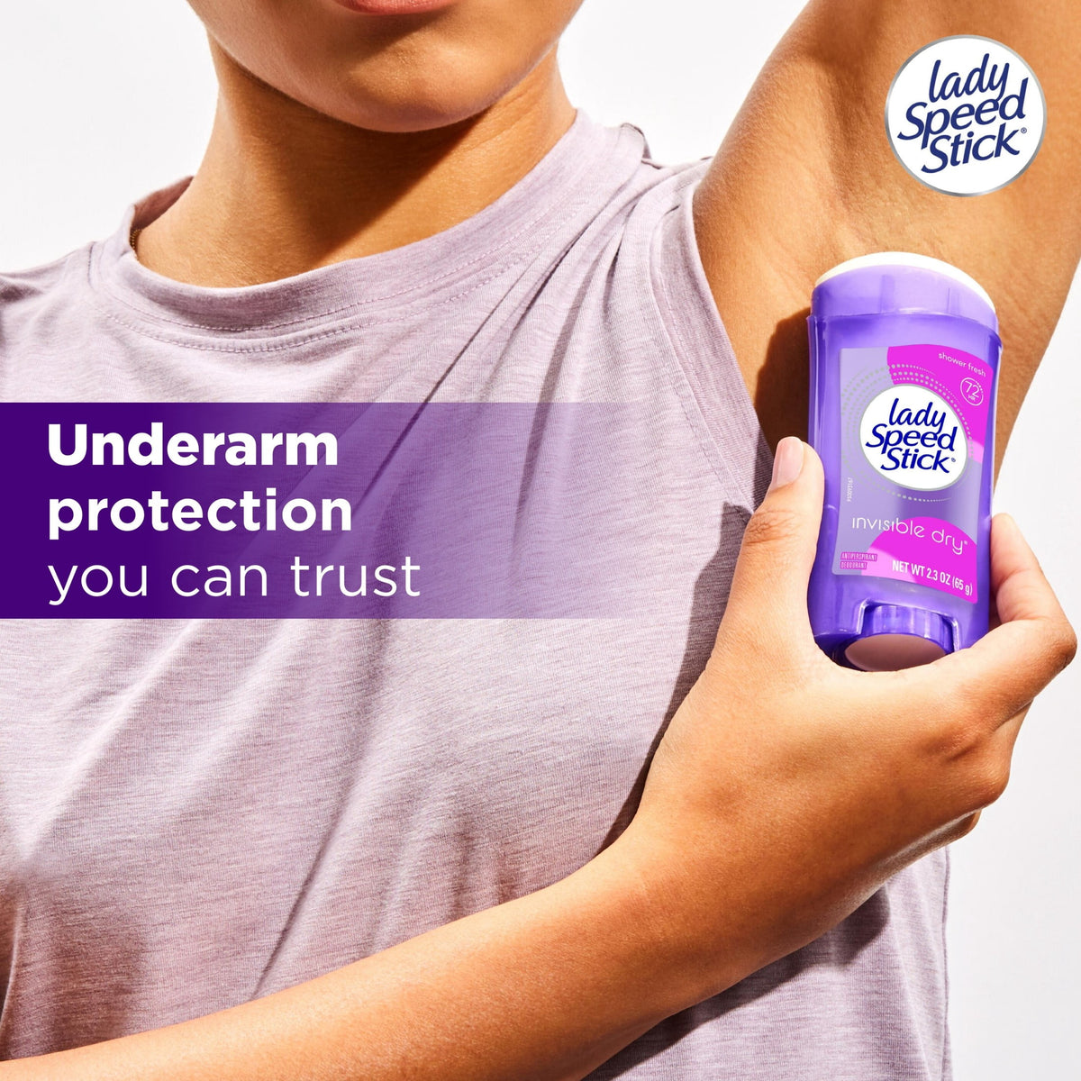 Lady Speed Stick Antiperspirant Deodorant for Women, Shower Fresh Scent, 2.3 oz Stick (2 Pack)