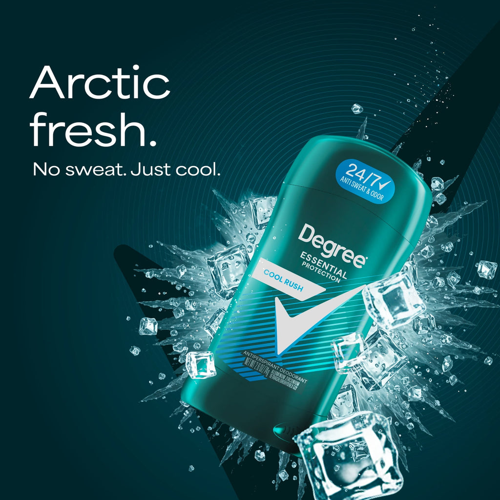 Degree Men Original Antiperspirant Deodorant 48-Hour Sweat & Odor Protection Cool Rush Antiperspirant For Men, 2.6 oz