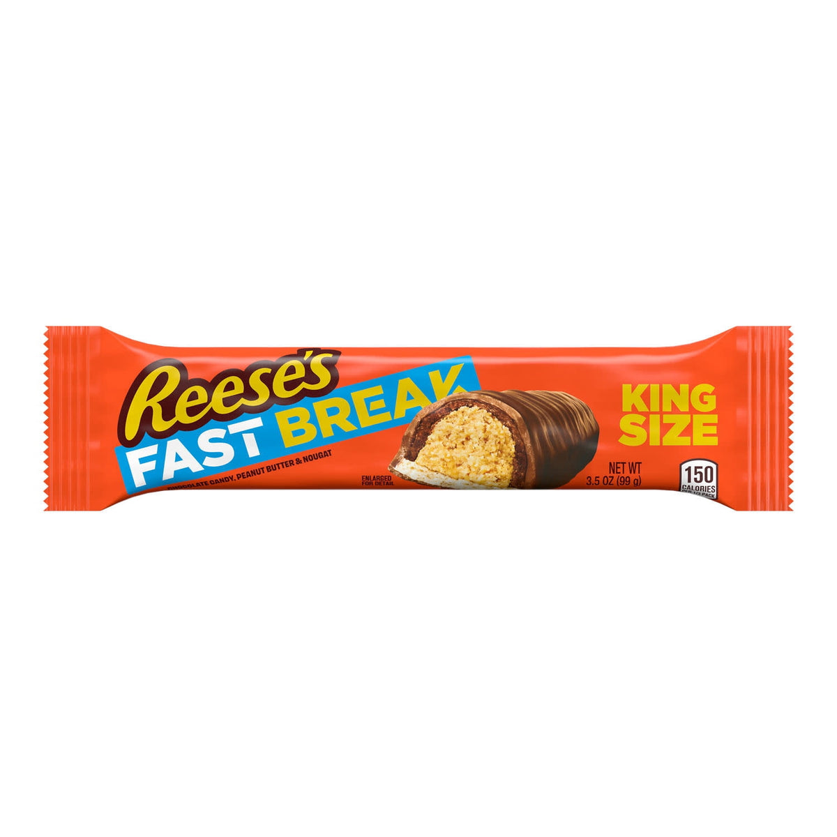 Reese's Fast Break Chocolate, Peanut Butter and Nougat King Size Candy, Bar 3.5 oz