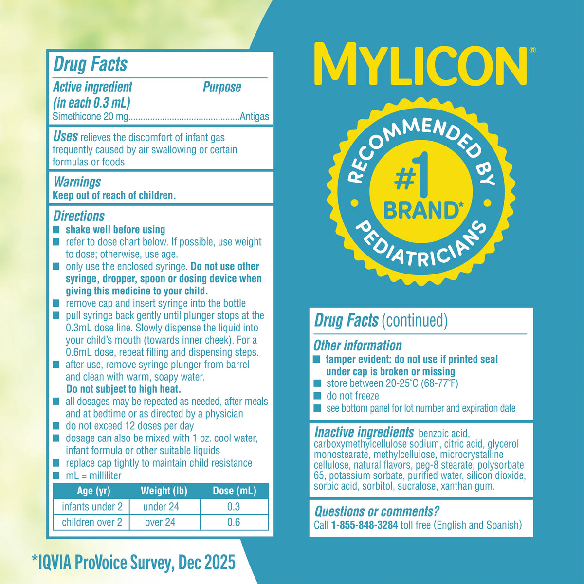 Infants' Mylicon Gas Relief Drops, Dye Free, 1 fl oz