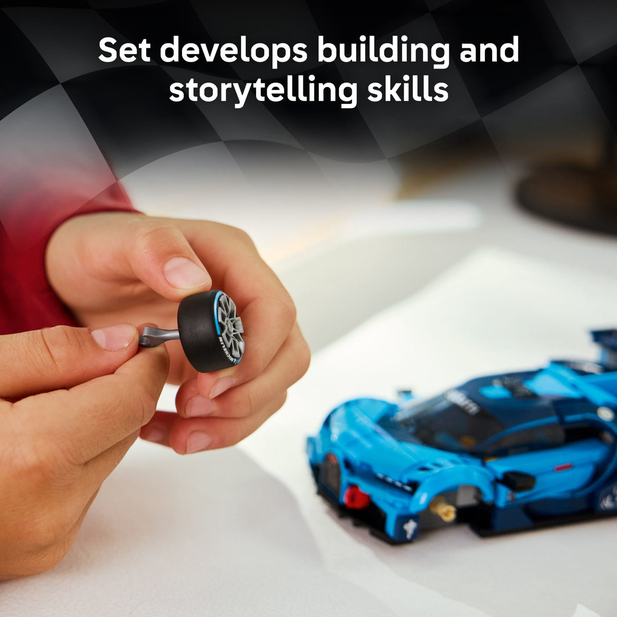 LEGO Speed Champions Bugatti Vision Gran Turismo Hyper Sports Car Building Set 77253 with Driver Minifigure, Ages 9+
