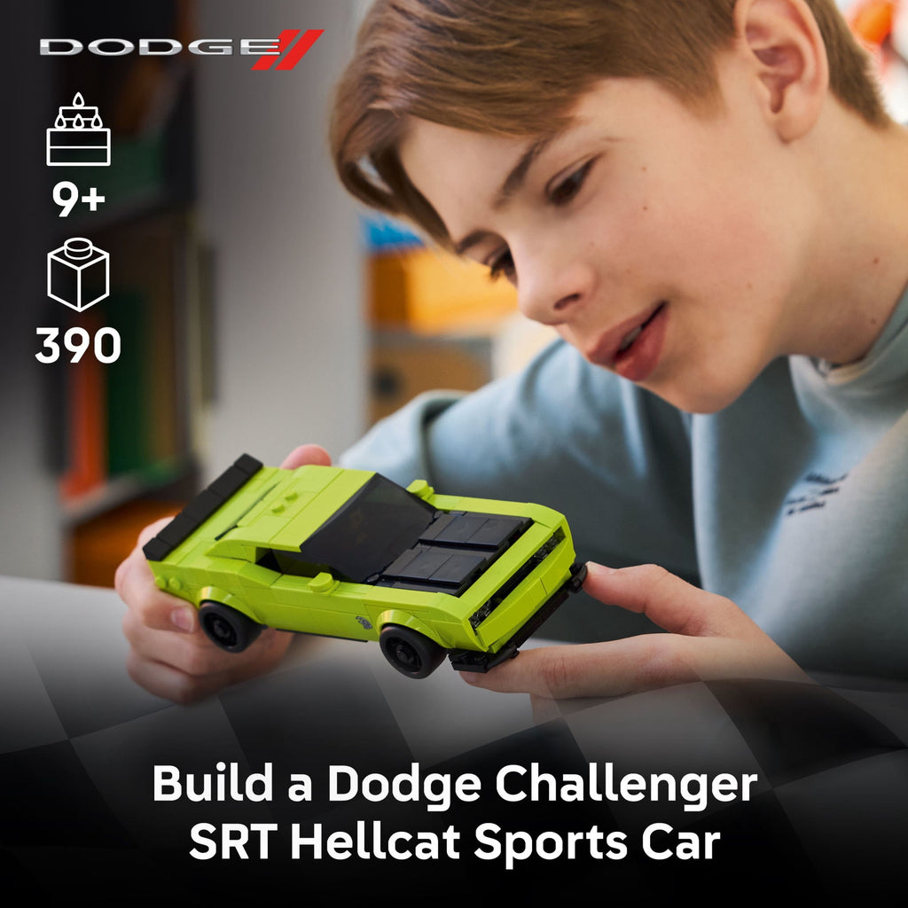 LEGO Speed Champions Dodge Challenger SRT Hellcat Sports Car Building Set 77237, 390 Pieces, Ages 9+
