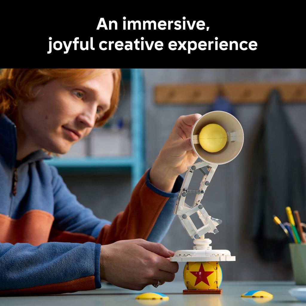 LEGO Ideas Disney Pixar Luxo Jr. Building Set for Adults 21357, Brick-Built Lamp Desk Decor, Ages 18+
