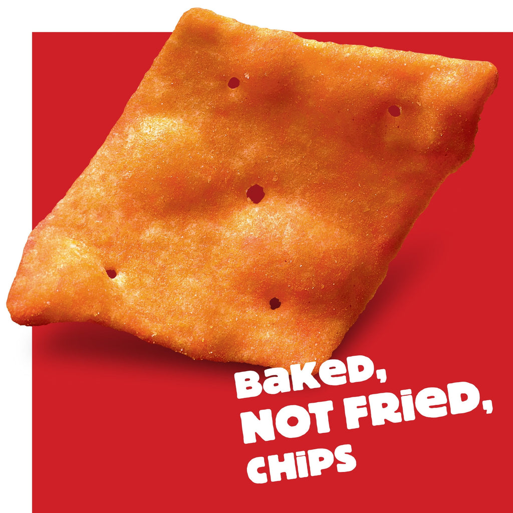 Cheez-It Snap'd Double Cheese Cheesy Baked Chips, Lunch Snacks, 12 oz