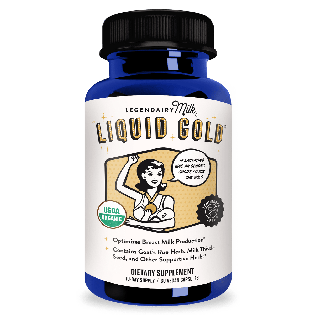 Legendairy Milk Liquid Gold, Lactation Supplement for Increased Milk Production, 60 Count