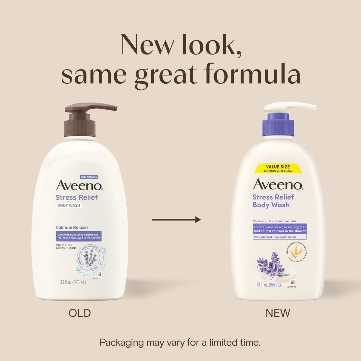 Aveeno Stress Relief Body Lotion, Value Size 33 Fl oz