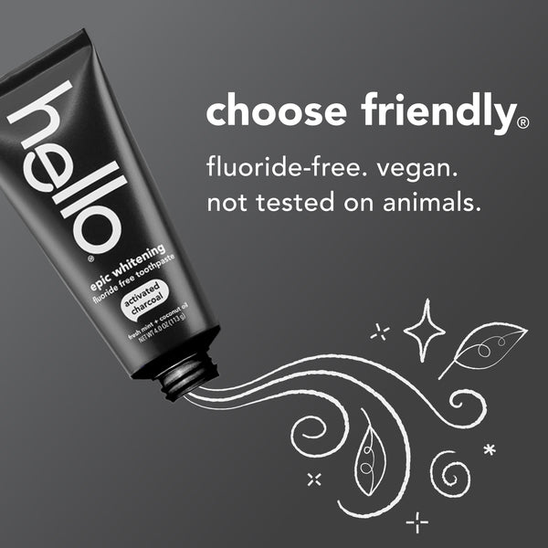 hello Epic Whitening Charcoal Fluoride Free Toothpaste, Fresh Mint, 4.0 Oz Tube