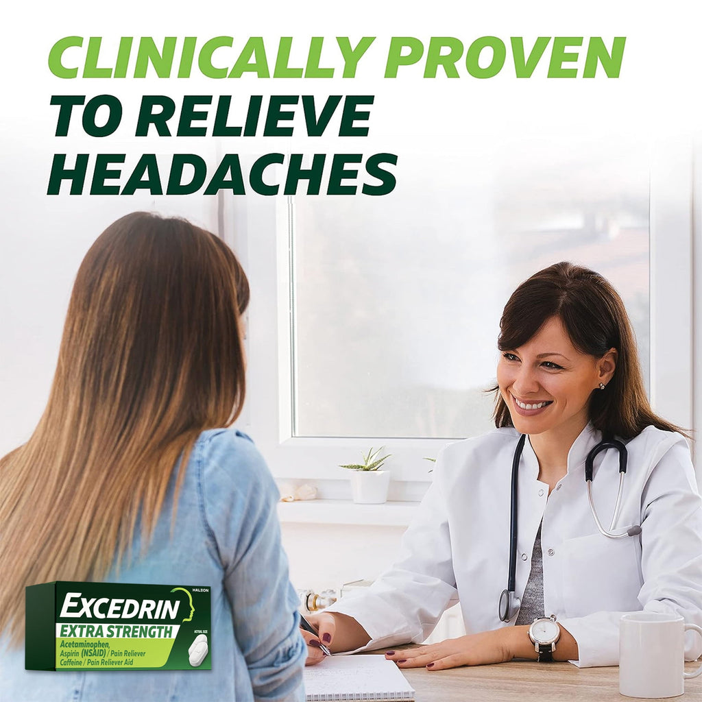 Excedrin Extra Strength Pain Relief Caplets for Headache Relief, Acetaminophen 250Mg, Aspirin 250Mg, Caffeine 65Mg, Pain Reliever, 200 Count