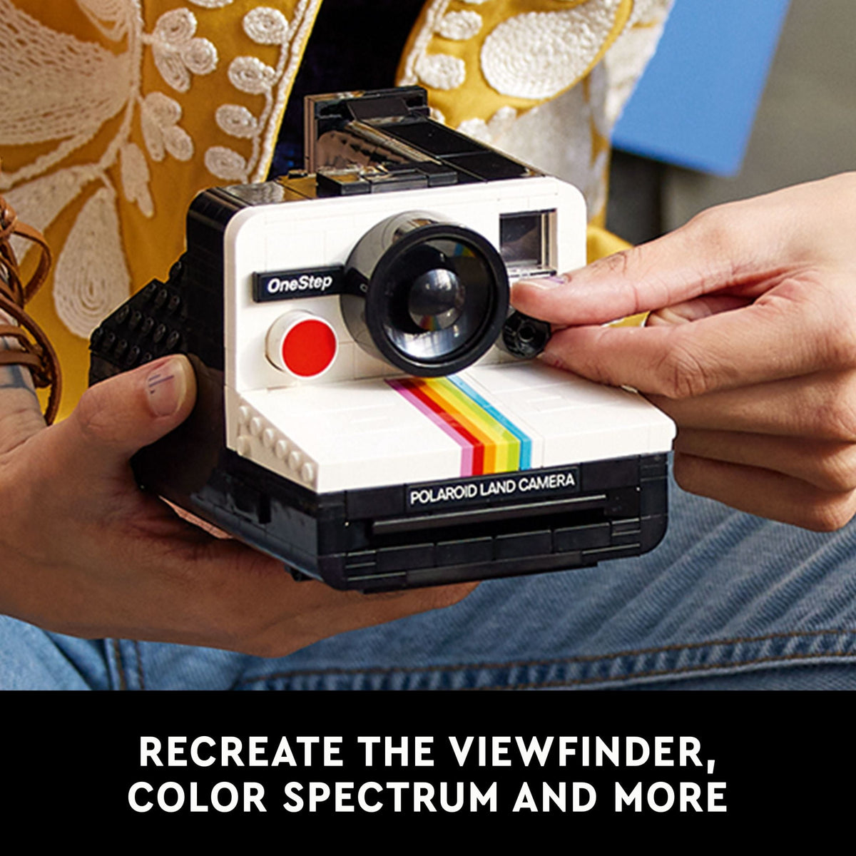 LEGO Ideas Polaroid OneStep SX-70 Camera Building Set 21345, Collectible Display Model