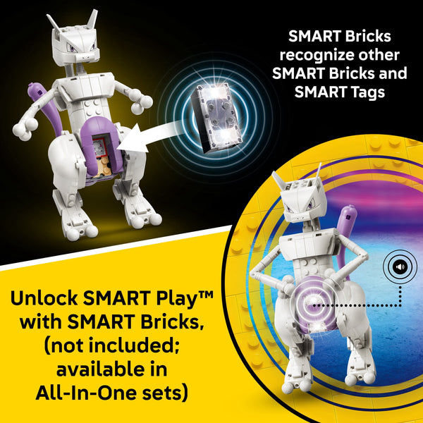 LEGO Pokémon SMART Play Mewtwo's Lab Break 72163 Building Set with SMART Tag and Brick-Built Pokémon Figure, Ages 10+