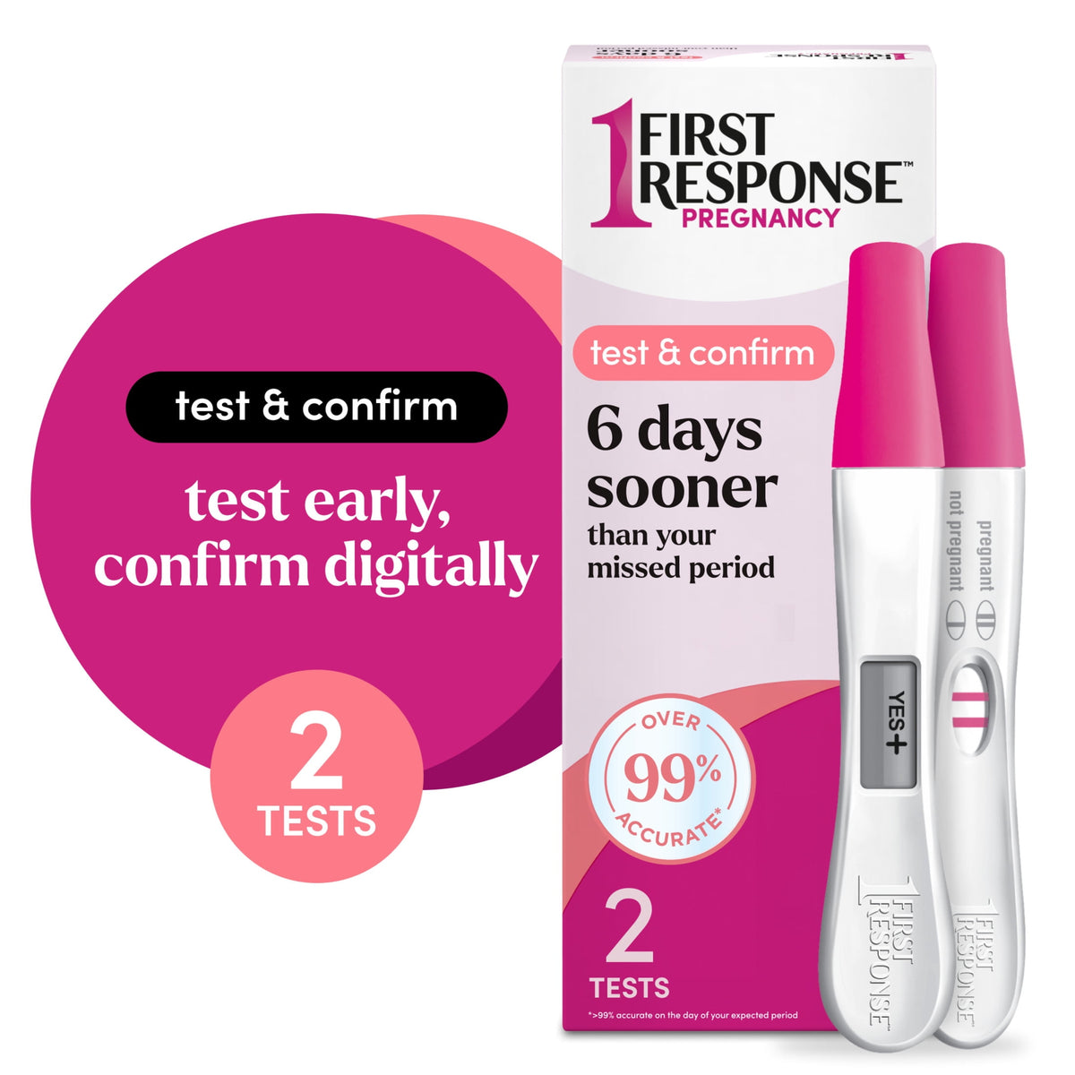 FIRST RESPONSE Test & Confirm Pregnancy Test, 1 Line Test and 1 Digital Test Pack
