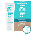 hello Antiplaque and Whitening Fluoride Free Toothpaste, Natural Peppermint, 2 Pack, 5 oz