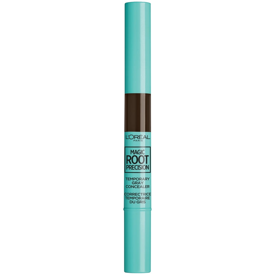 L'Oreal Paris Magic Root Precision Pull-Top Temporary Gray Hair Color Concealer Brush, Dark Brown