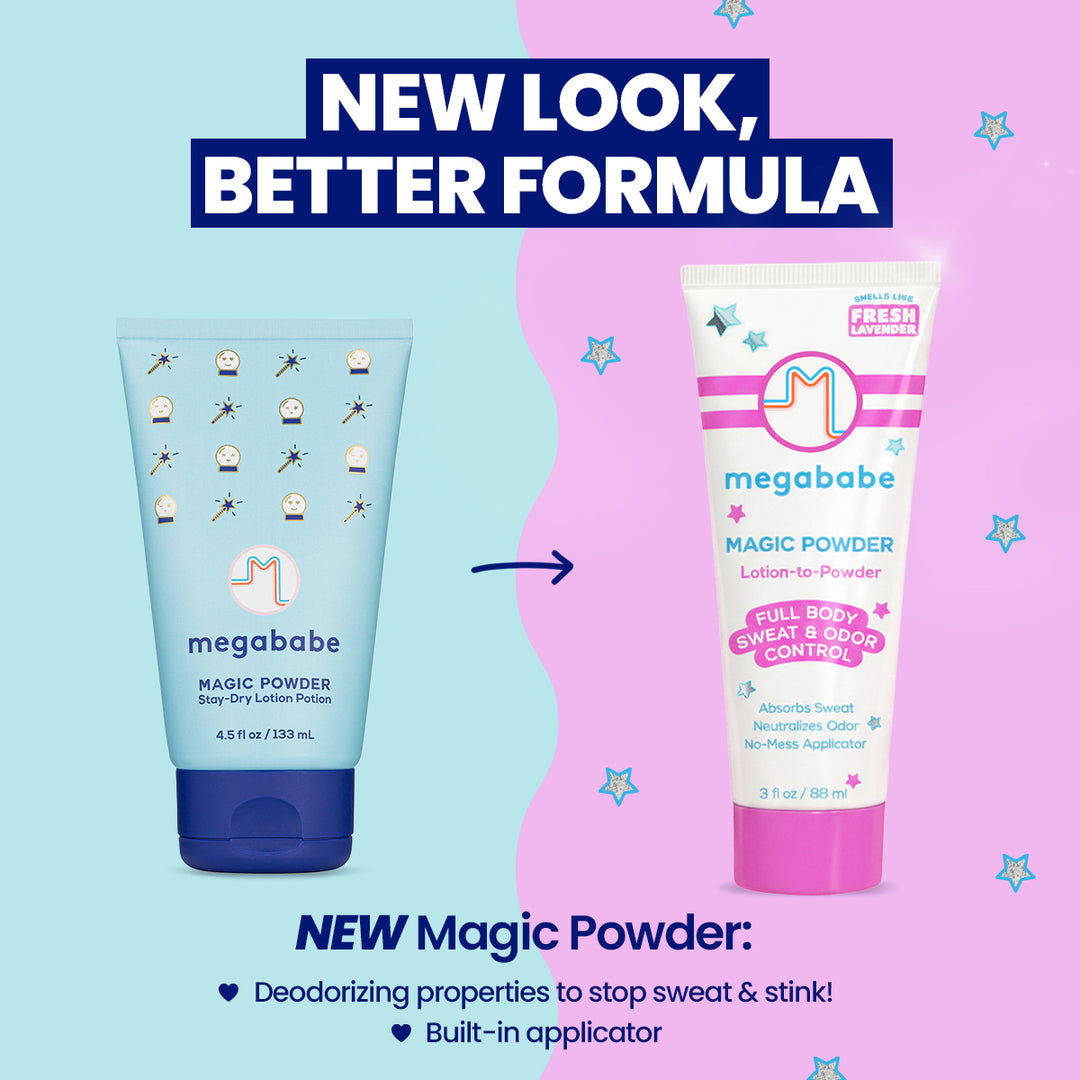 Megababe Sweat & Odor Absorbing Lotion - Magic Powder Stay-Dry Lotion to Powder, 3 fl oz