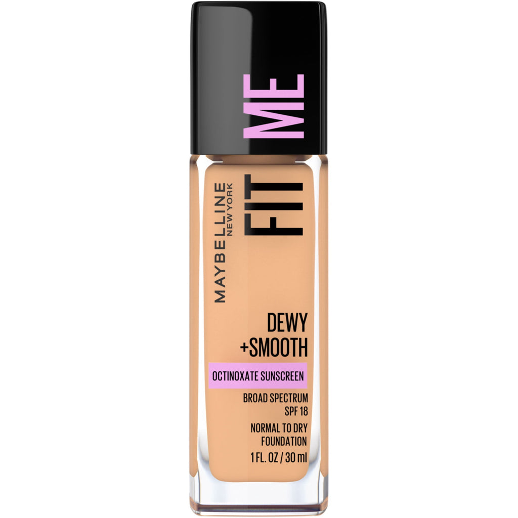 Maybelline Fit Me Dewy and Smooth Liquid Foundation, SPF 18, 225 Medium Buff, 1 fl oz