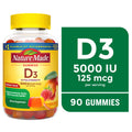 Nature Made Extra Strength Dosage Vitamin D3 Gummies 5000 IU (125 mcg) per Serving, 90 Count