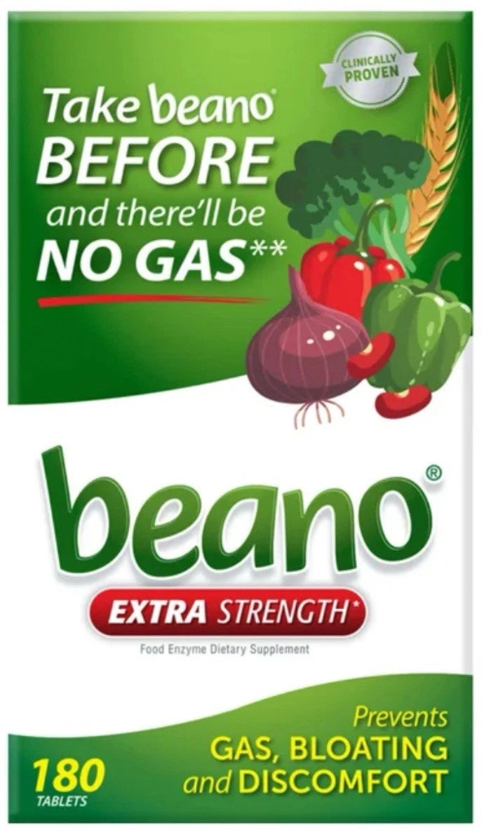 Beano Extra Strength Verdauungsenzym Nahrungsergänzungsmittel Tabletten, 180 Stk.