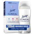 Secret Clinical 100HR Antiperspirant Deodorant, Invisible Solid, Completely Clean, 2.6 oz