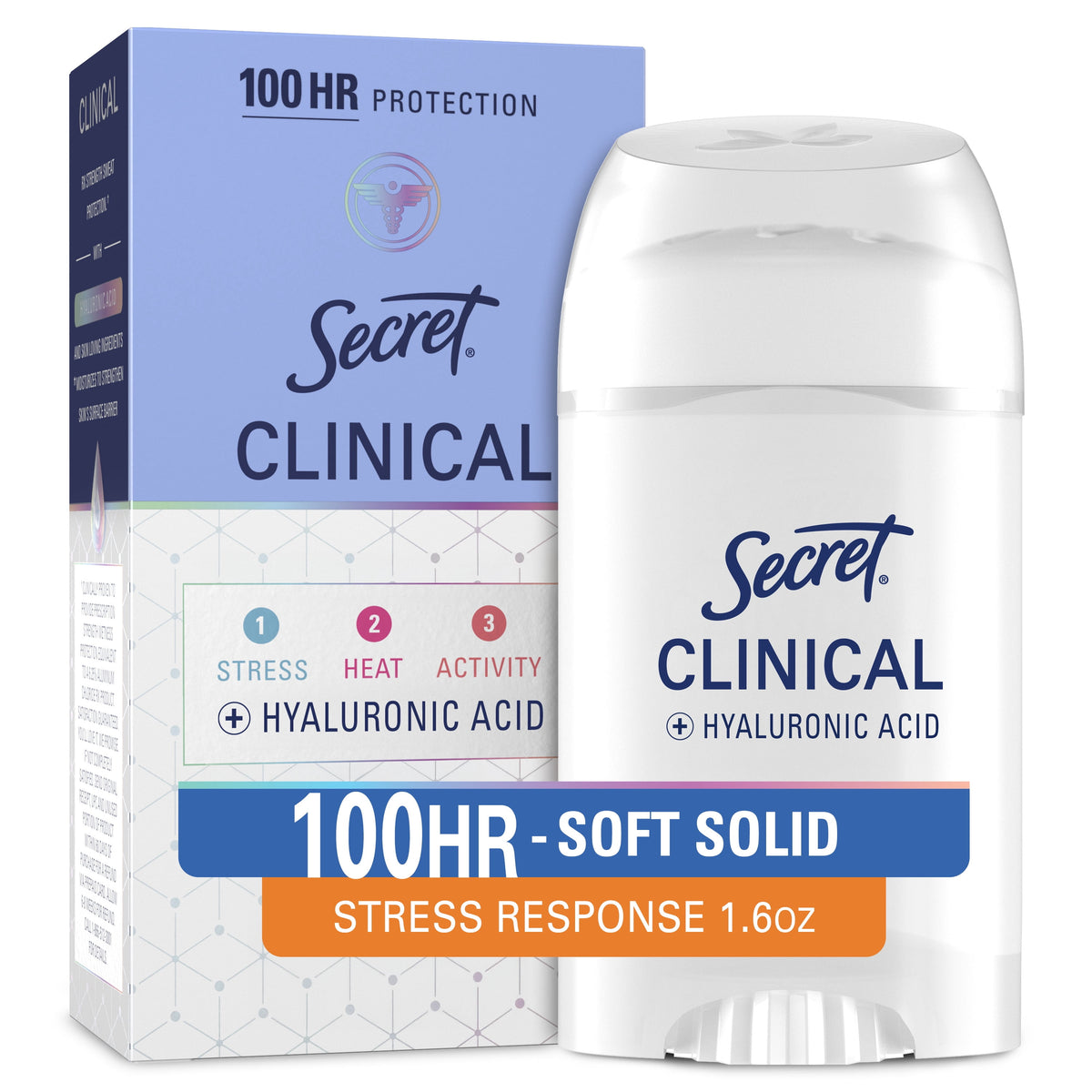Secret Clinical Strength Soft Solid Female Antiperspirant and Deodorant, Stress Response, 1.6 oz