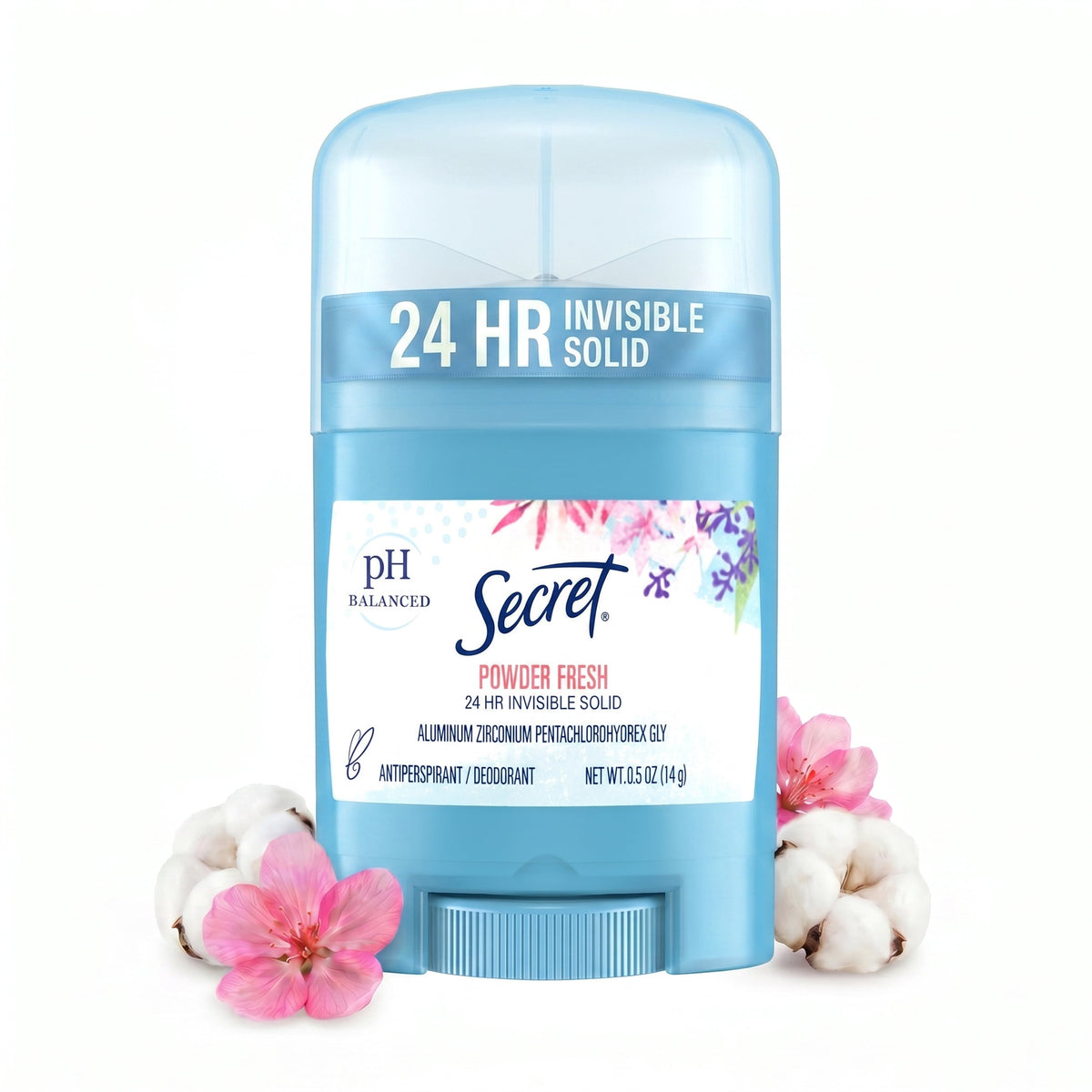 Secret Invisible Solid Antiperspirant Deodorant, Powder Fresh, Travel Size Toiletries, 0.5 oz